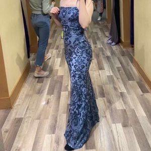 Blue slim fit prom dress! Very comfy, only worn once!